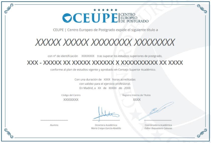 Titulación Europea Internacional - CEUPE
