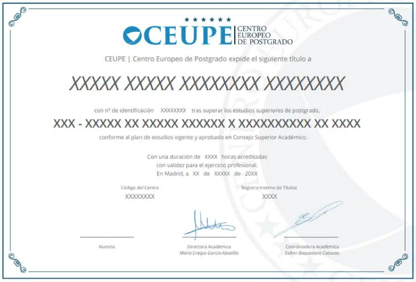 Titulación Europea Internacional - CEUPE
